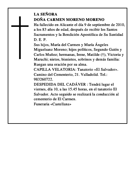 Doña Carmen Moreno Moreno