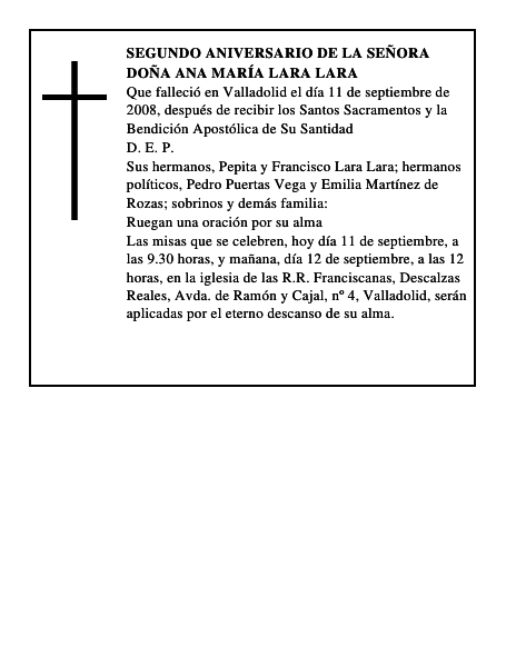 Doña Ana María Lara Lara