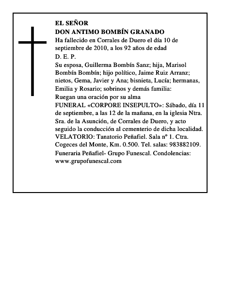 Don Antimo Bombín Granado