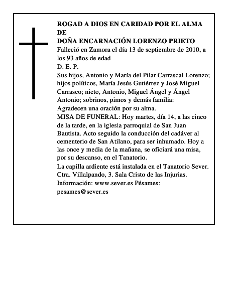 Doña Encarnación Lorenzo Prieto