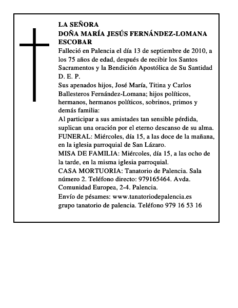 Doña María Jesús Fernández-Lomana Escobar