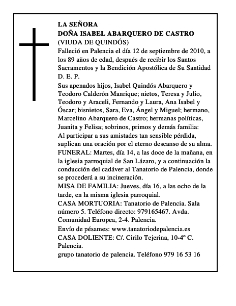 Doña Isabel Abarquero de Castro