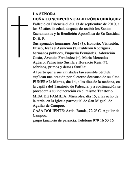 Doña Concepción Calderón Rodríguez