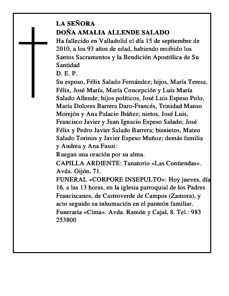 Doña Amalia Allende Salado