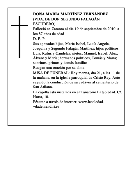 Doña María Martínez Fernández