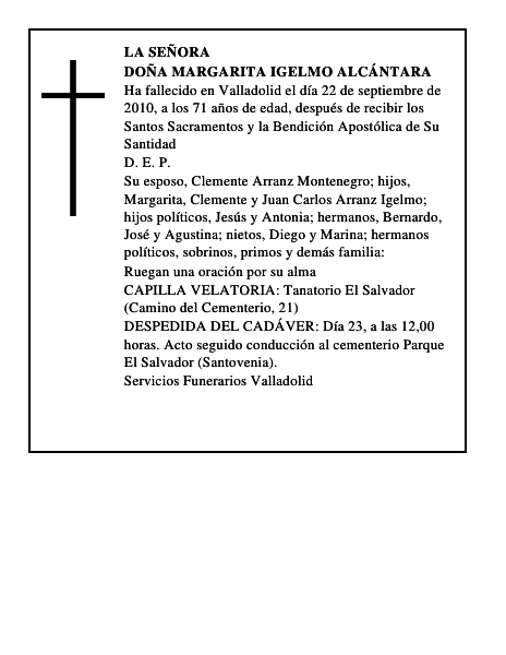 Doña Margarita Igelmo Alcántara
