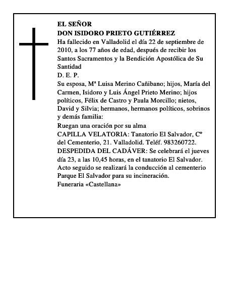Don Isidoro Prieto Gutiérrez