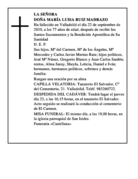 Doña María Luisa Ruiz Madrazo