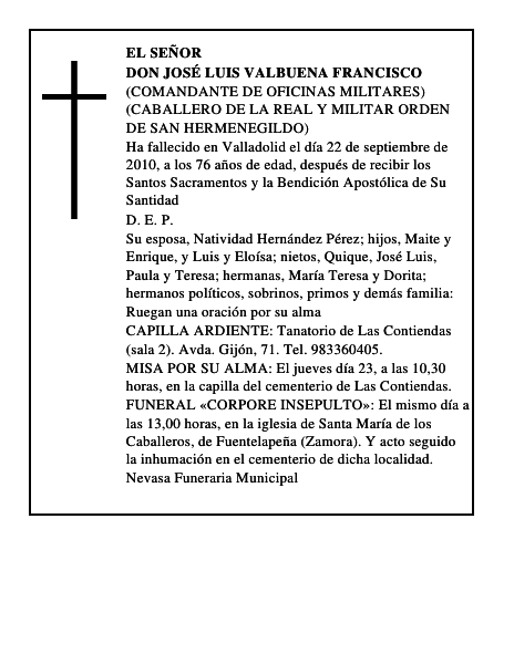 Don José Luis Valbuena Francisco