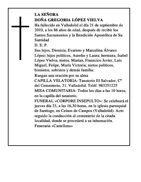 Doña Gregoria López Vielva