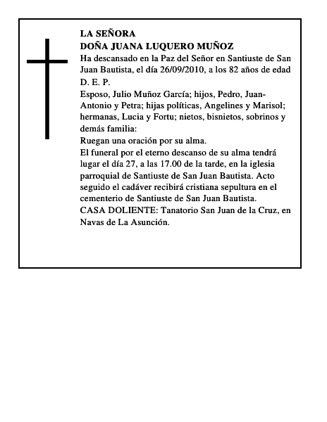 Doña Juana Luquero Muñoz