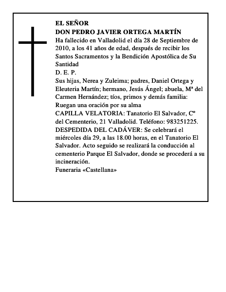 Don Pedro Javier Ortega Martín
