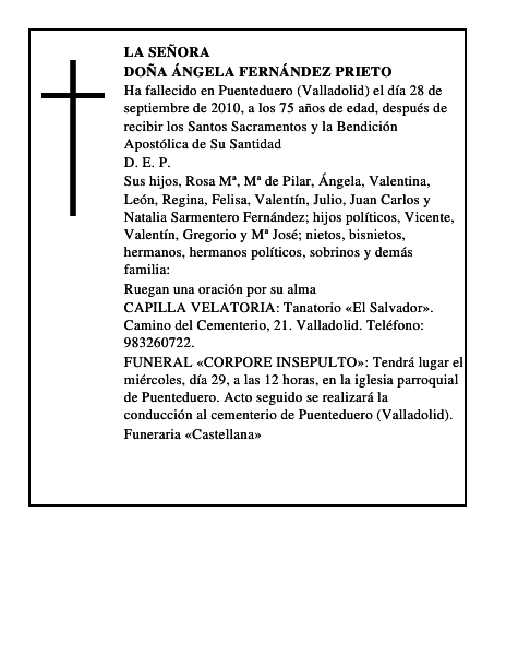 Doña Ángela Fernández Prieto