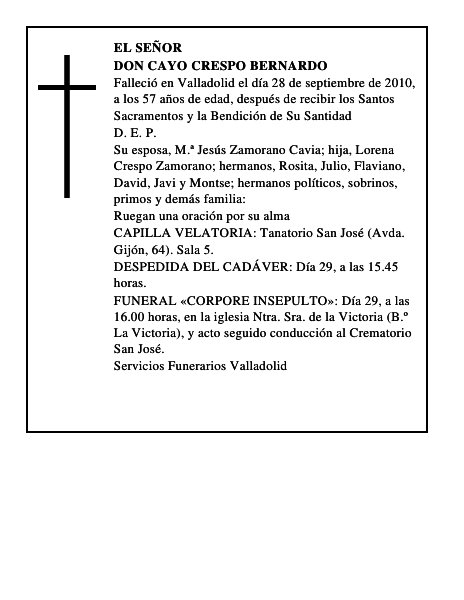 Don Cayo Crespo Bernardo