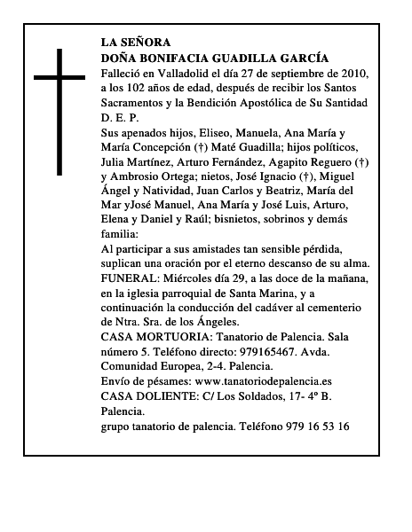 Doña Bonifacia Guadilla García