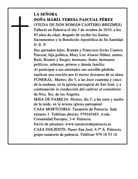 Doña María Teresa Pascual Pérez