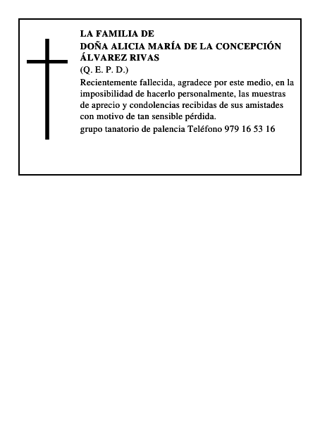 Doña Alicia María de la Concepción Álvarez Rivas
