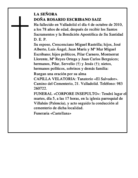 Doña Rosario Escribano Saiz