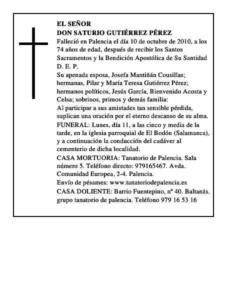 Don Saturio Gutiérrez Pérez