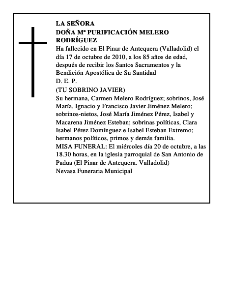 Doña Mª Purificación Melero Rodríguez