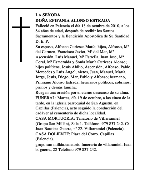 Doña Epifania Alonso Estrada