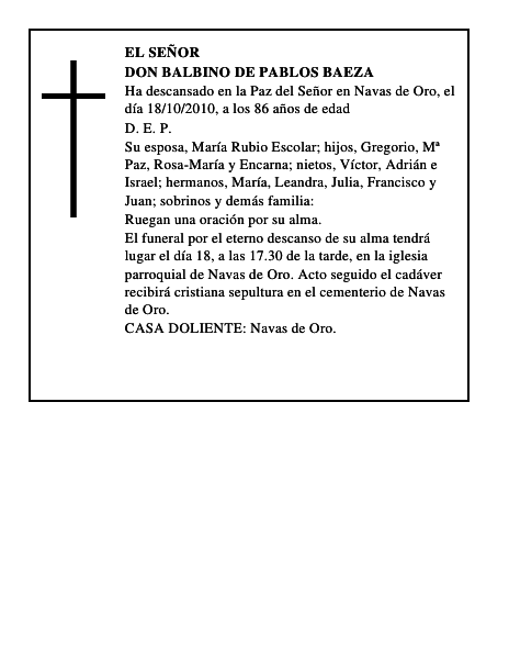 Don Balbino de Pablos Baeza