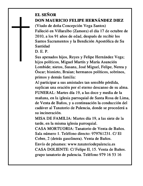 Don Mauricio Felipe Hernández Diez