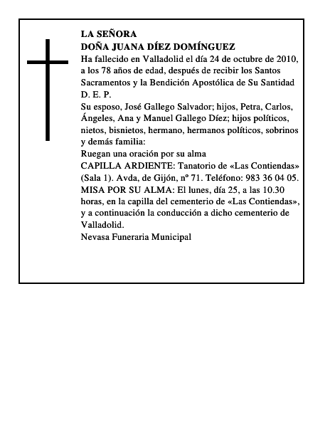 Doña Juana Díez Domínguez