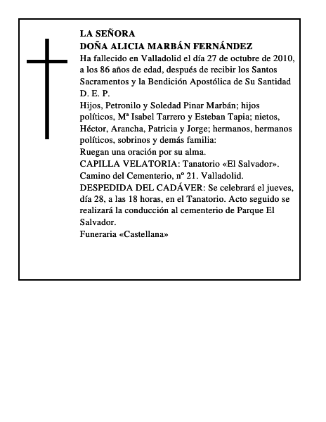 Doña Alicia Marbán Fernández