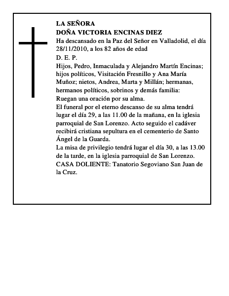 Doña Victoria Encinas Diez