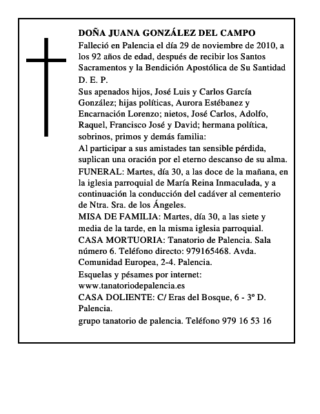 Doña Juana González del Campo