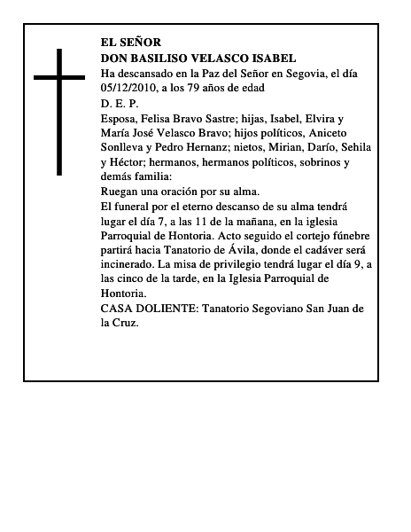Don Basiliso Velasco Isabel