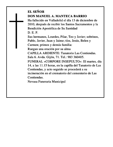 Don Manuel A. Manteca Barrio