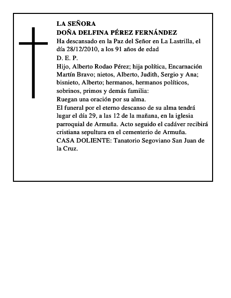 Doña Delfina Pérez Fernández
