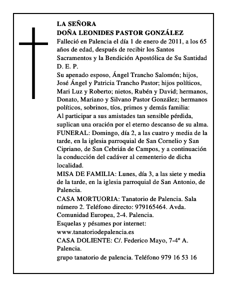 Doña Leonides Pastor González