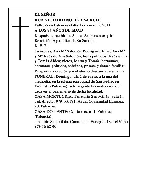 Don Victoriano de Aza Ruiz