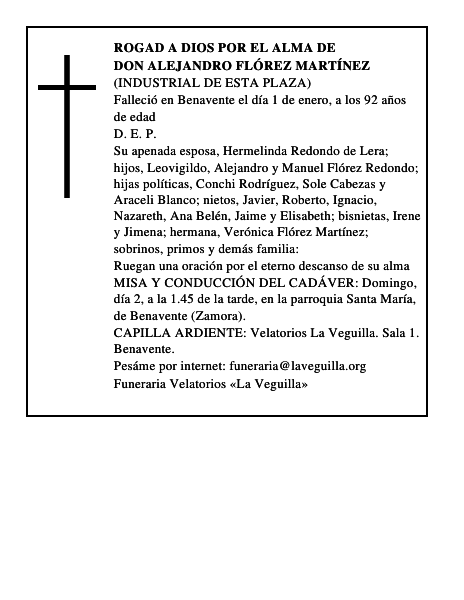 Don Alejandro Flórez Martínez