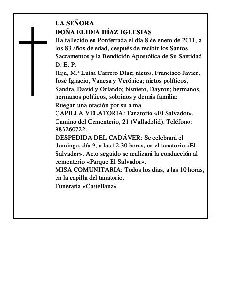 Doña Elidia Díaz Iglesias