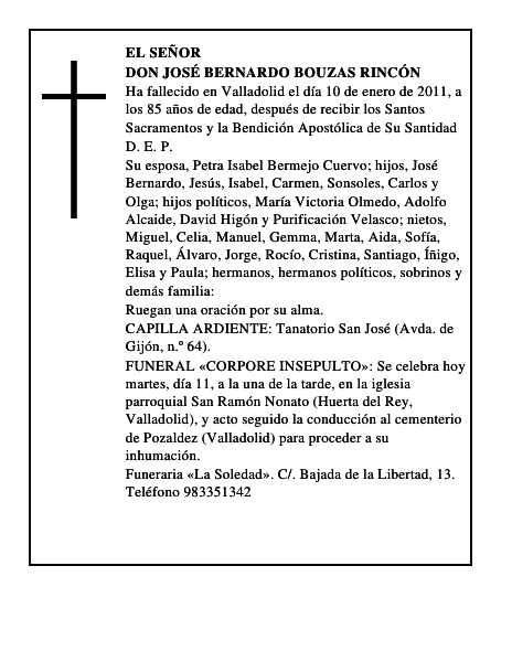 Don José Bernardo Bouzas Rincón