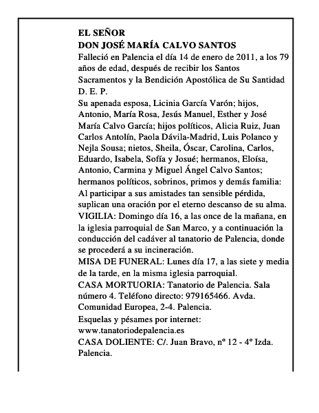 Don José María Calvo Santos