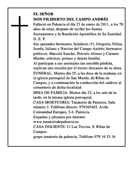 Don Filiberto del Campo Andrés
