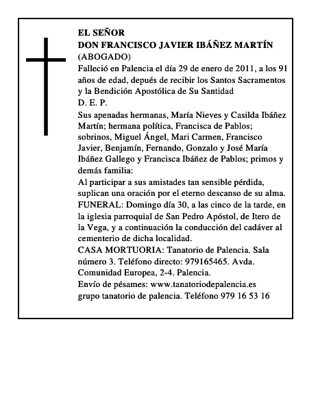 Don Francisco Javier Ibáñez Martín