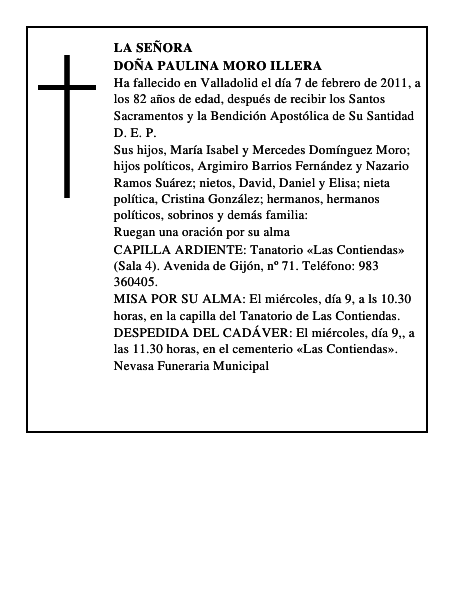 Doña Paulina Moro Illera