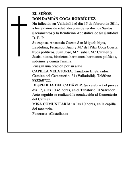 Don Damián Coca Rodríguez