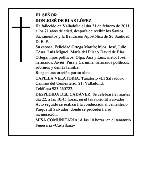 Don José de Blas López