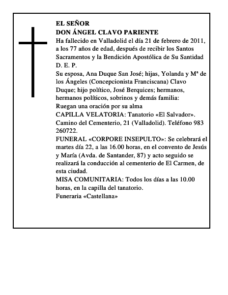 Don Ángel Clavo Pariente