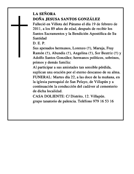 Doña Jesusa Santos González