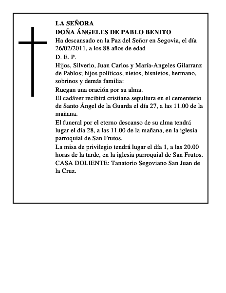 Doña Ángeles de Pablo Benito
