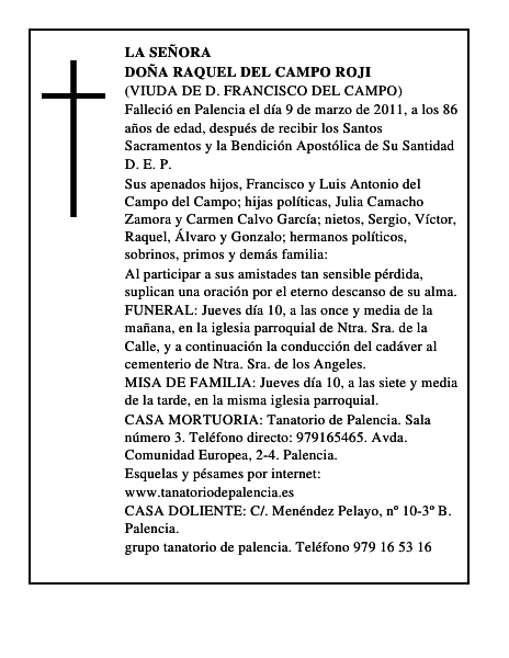 Doña Raquel del Campo Roji