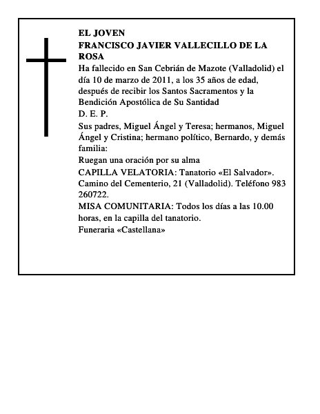 Francisco Javier Vallecillo de la Rosa